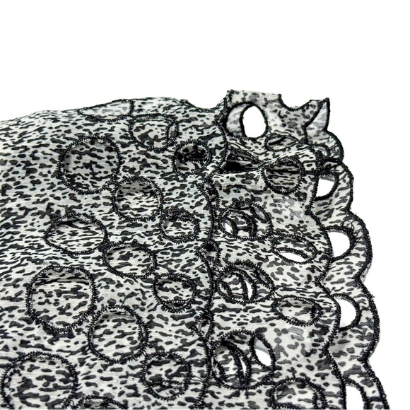 Bar III Black & White Speckled Print Dress w/ Geometric Cutouts – Size Large - Picture 4 of 7